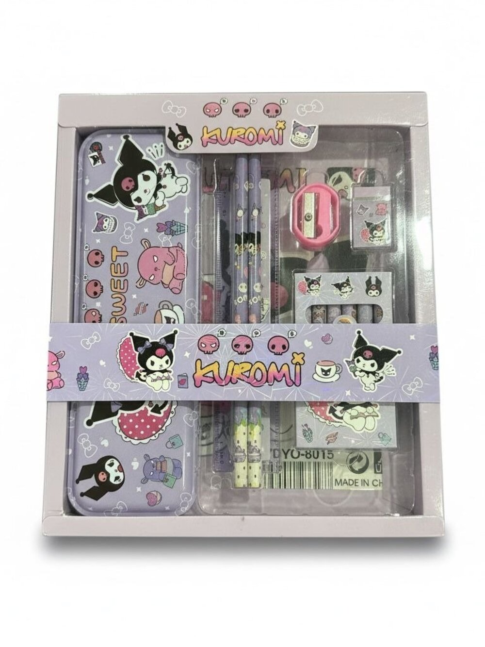 Kuromi Stationery Set With Pencil Case, Pencils & Accessories Purple Cute School